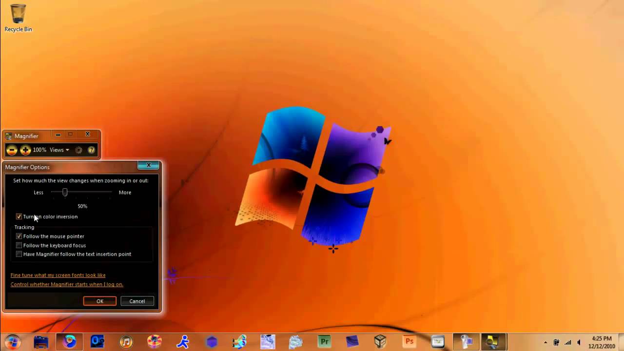 How can I invert colors on my screen?